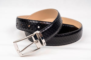 CINTURA IN PELLE DI PITONE Black/ Black Python Leather Belt