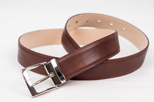 CINTURA IN PELLE Testa di moro/ Dark Brown Leather Belt