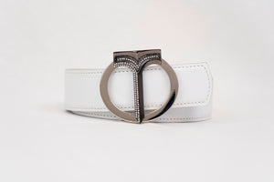 CINTURA IN PELLE DI VITELLO White/ Calf Leather White Belt