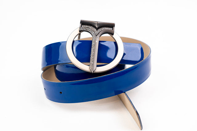 CINTURA IN PELLE DI VITELLO Blu/ Blue Calf Leather Belt