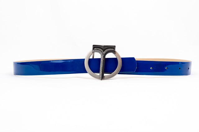 CINTURA IN PELLE DI VITELLO Blu/ Blue Calf Leather Belt