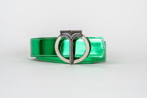 CINTURA IN VERNICE Green/ Green Patent Leather Belt