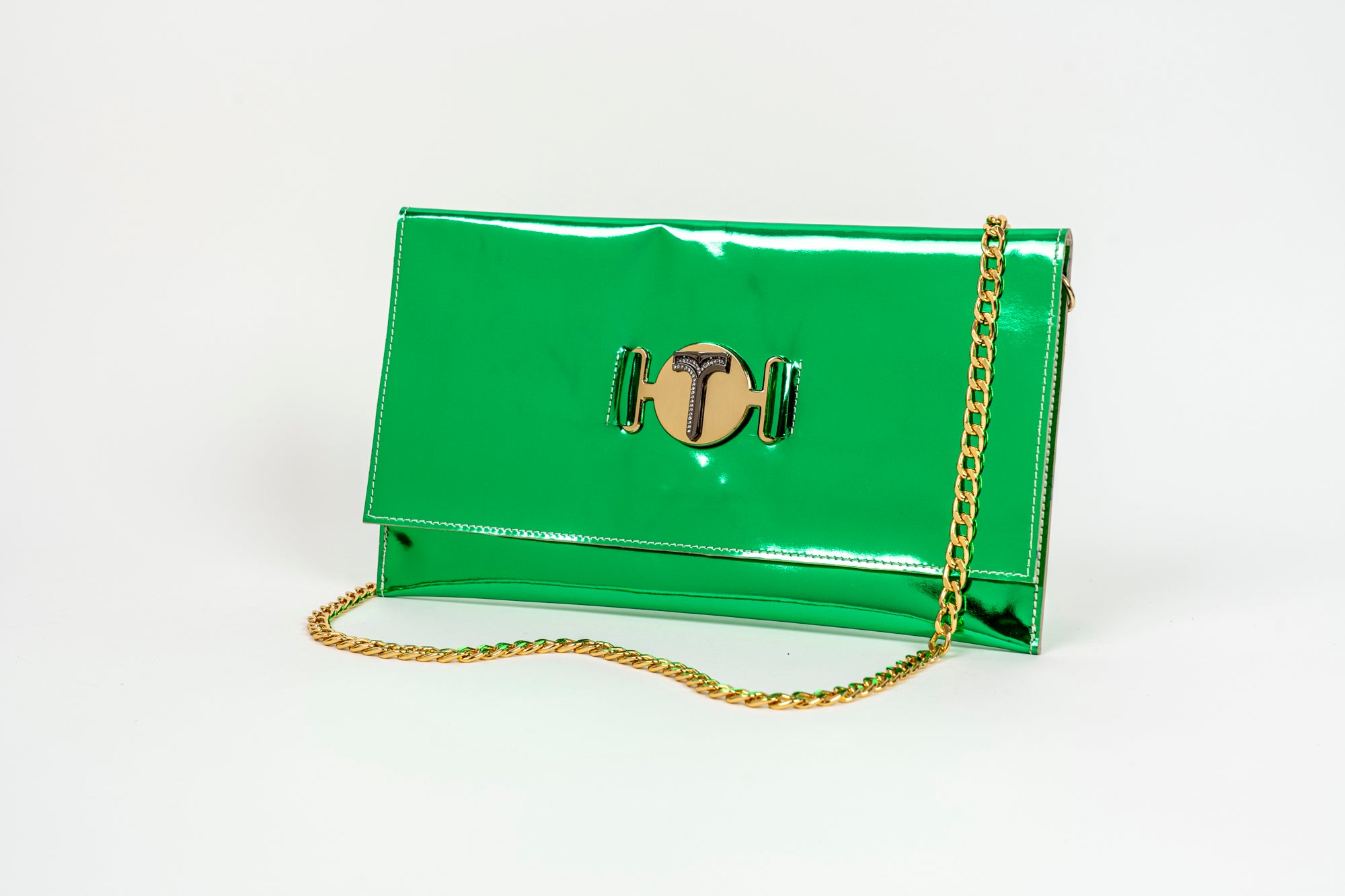 BORSA IN VERNICE Green/ Green patent leather bag